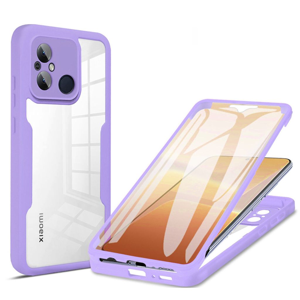 360° Grad Hülle Xiaomi Redmi 12C Rundum vollschutz Integriertem Displayschutz Lila