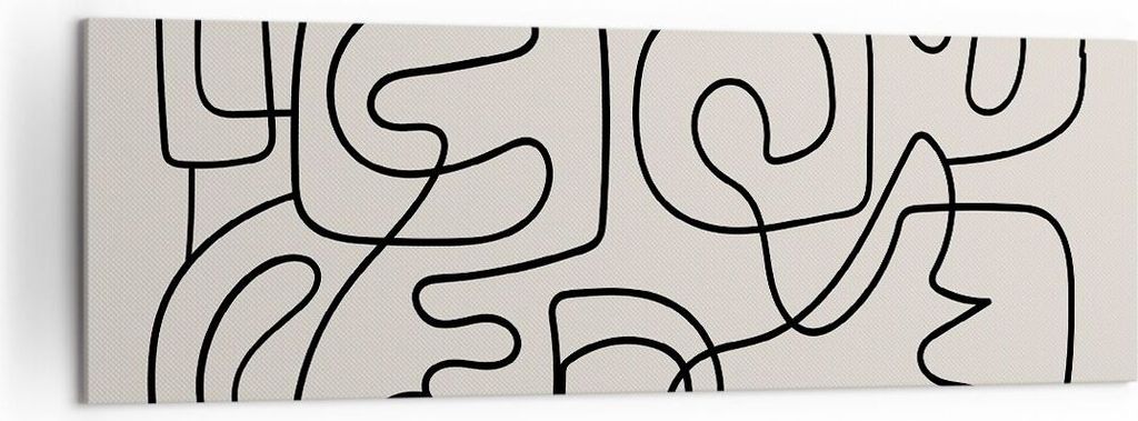 Bild auf Leinwand - Leinwandbild - Einteilig - Linien Figuren Formen - 160x50cm - Wand Bild - Wanddeko - Wandbilder - Leinwanddruck - Bilder - Wand...
