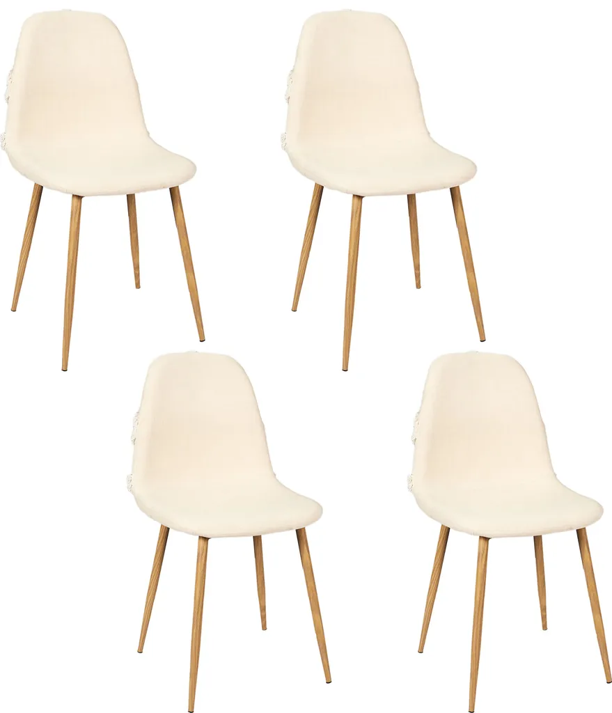 Chaises Faro Lot de 4 avec Pieds Métal Imitation Bois - Confort et Style