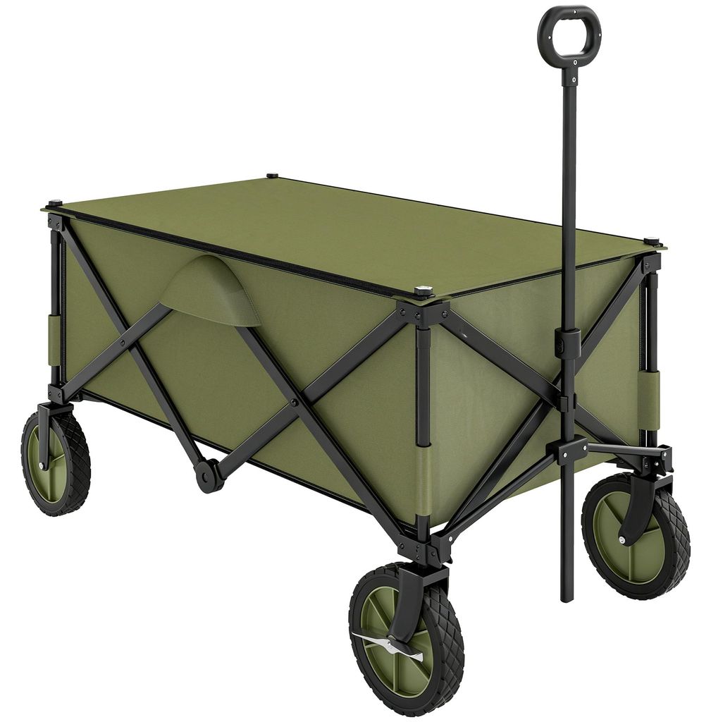 Outsunny Bollerwagen Faltbar, Handwagen mit Räder, Bremsen, Produktbild 
