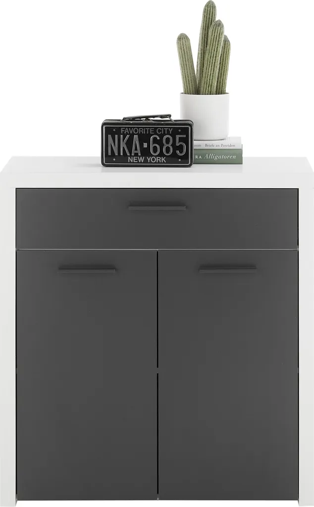 Commode Compacte Modica Blanche 82cm : Finition Haute Qualité