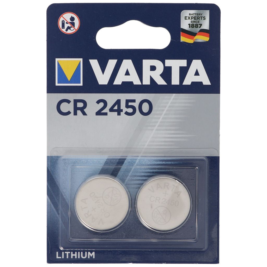 1 x Varta CR2450 Knopfzelle 1er Blister 3V Batterie Lithium 1er Blister 570mAh 