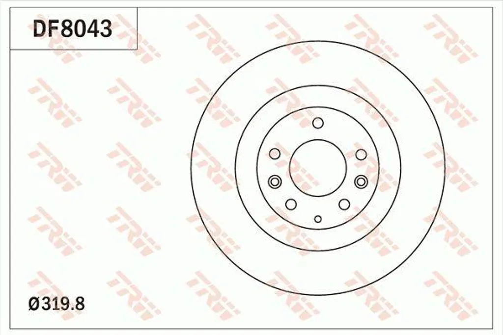 Disque de frein TRW DF8043 pour CX-7 et CX-9 remplace OE 7T4Z1125A