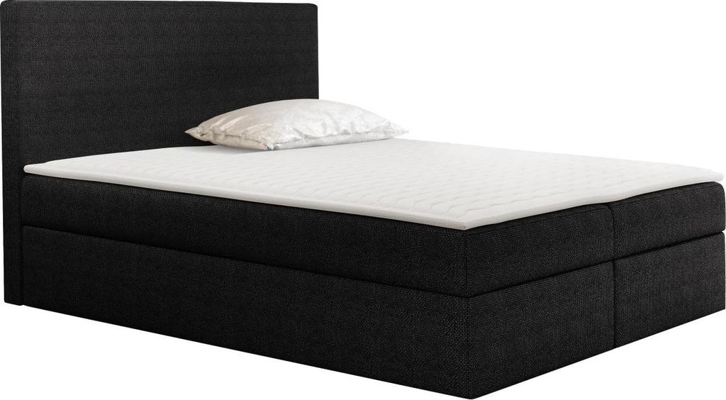 MIRJAN24 Boxspringbett Basic mit Matratzen-Topper, Hauptmatratze, zwei Bettkästen für die Bettwäsche (Farbe: Muna 14, Größe: 180x200 cm)