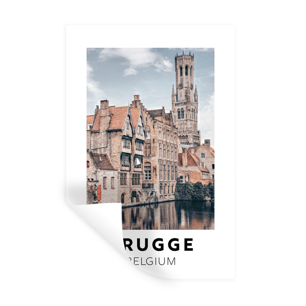 MuchoWow Wandtattoo Wandsticker Wandaufkleber Brügge - Belgien - Architektur - Wasser 40x60 cm Selbstklebend und Repositionierbar - Wierderverwe...