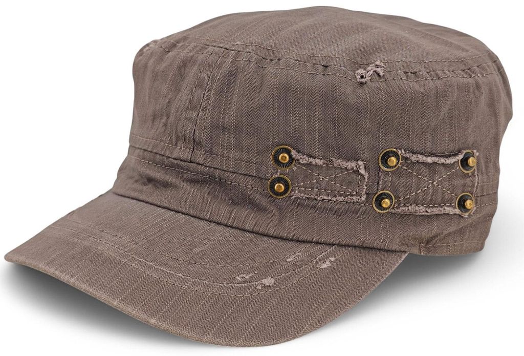 styleBREAKER Uni Military Cap im Destroyed Vintage Look | Produktbild 