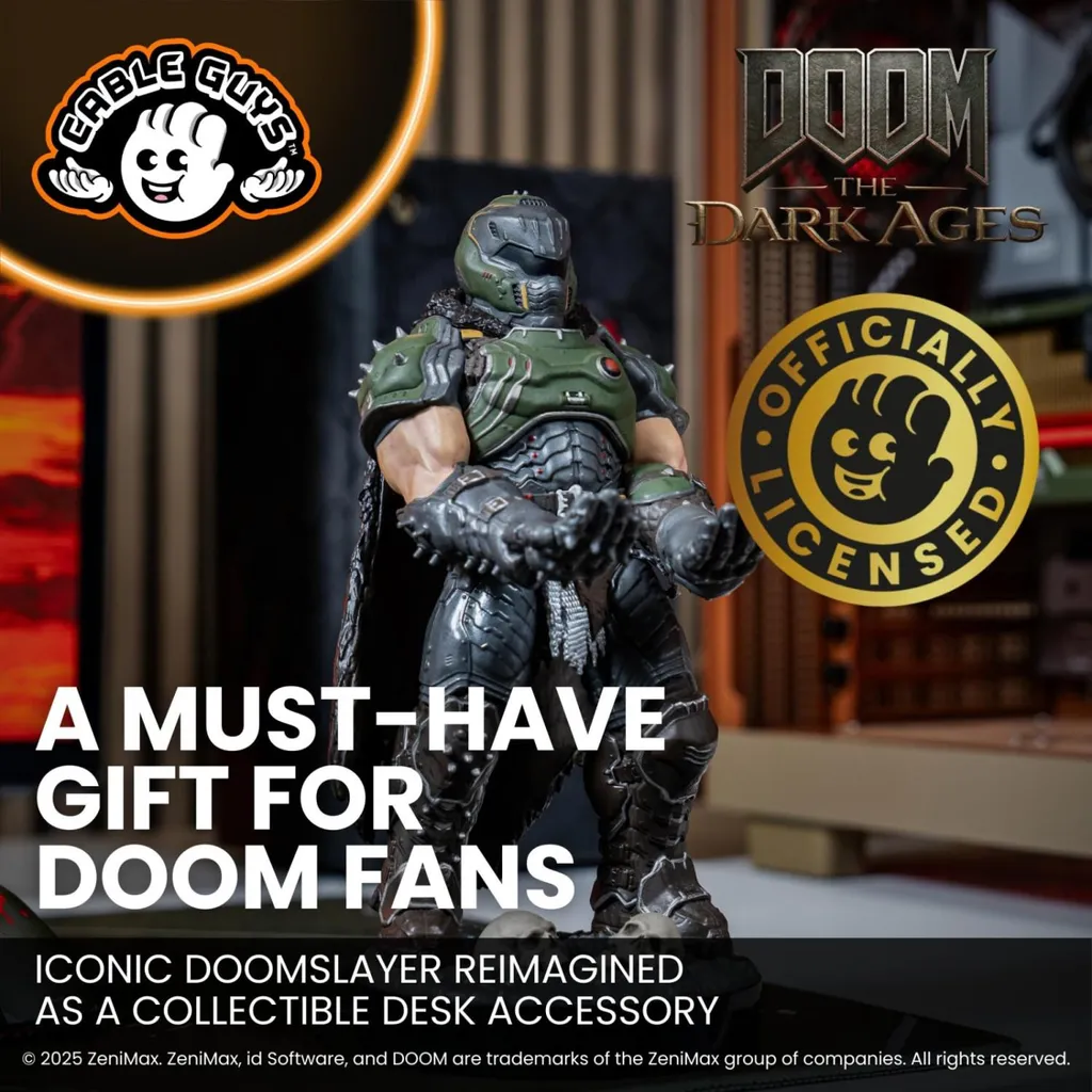 Figurine Support Manette Gaming Doom Slayer Cable Guys Taille Unique
