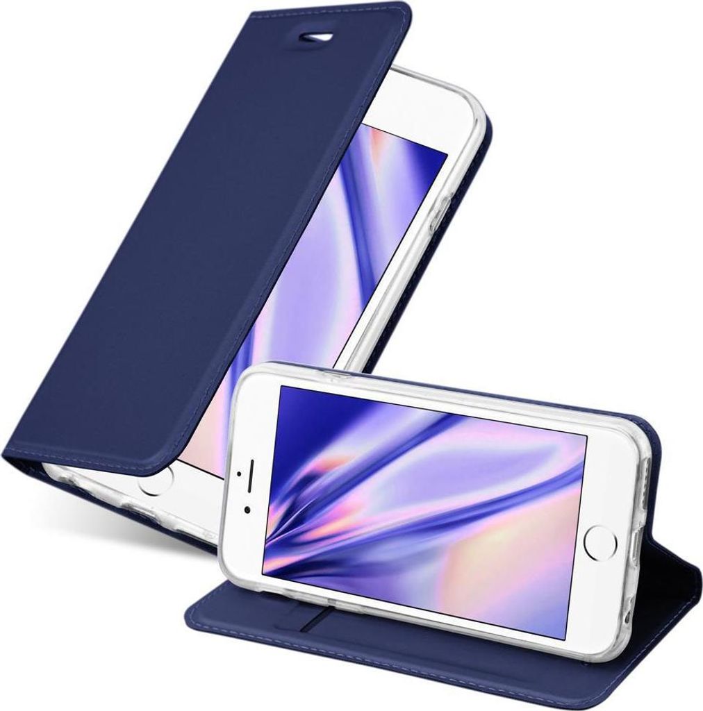 Cadorabo Handyhülle für Apple iPhone 6 / 6S Schutz Hülle in Blau Cover Etui Book Case Booklet