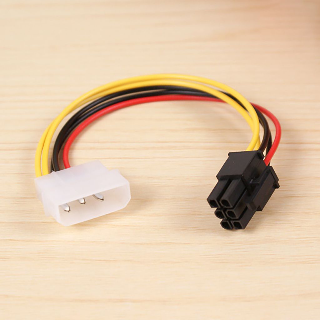 2pcs 17cm Graphics Card Power Kabel Professionelle Plug Play 4Pin bis 6Pin PCI-Express PCIe-Grafikkarten-Netzteil-Adapterkabel für Computerhülle