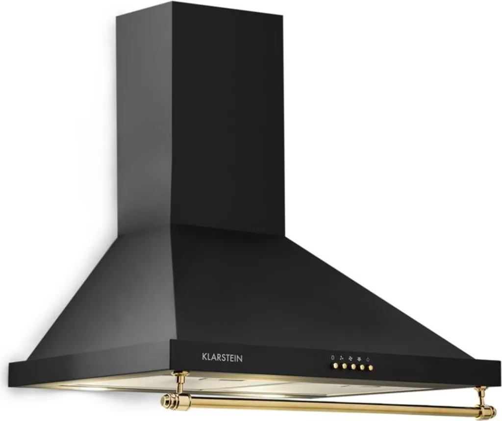 Hotte cheminée murale 60 cm noire Klarstein Montblanc avec mode recyclage