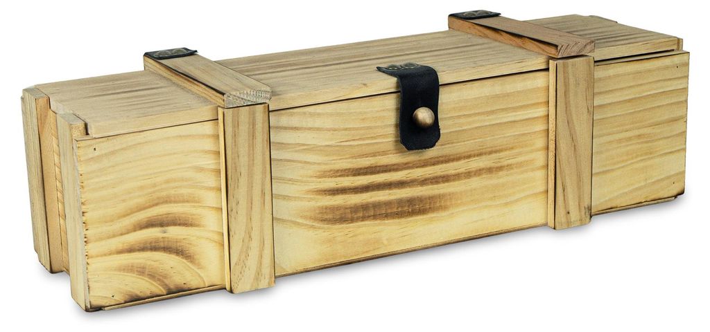 Weinkisten 1er geflammt inkl. Holzwolle Weinbox Produktbild 