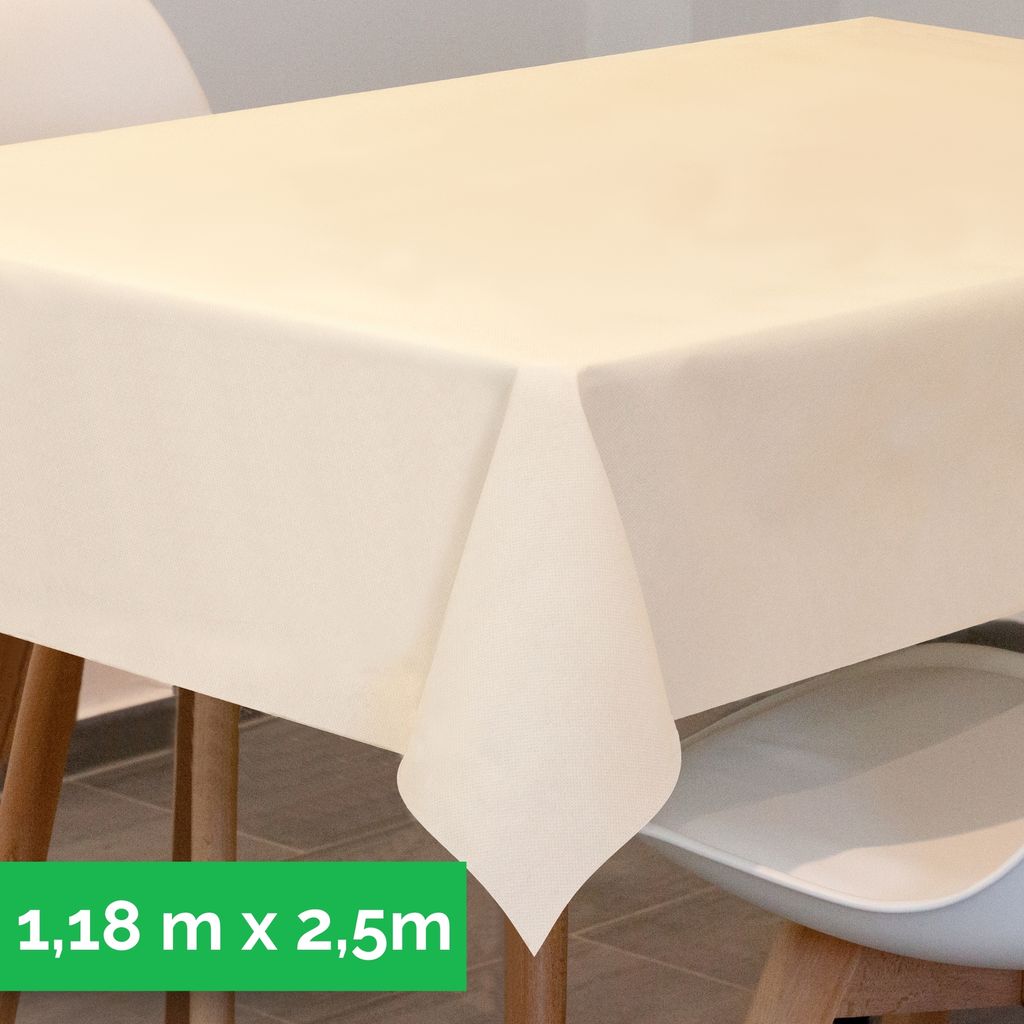 Tischdecke aus stoffähnlichem Vlies, 1,18m x 2,50m Creme,  Produktbild 
