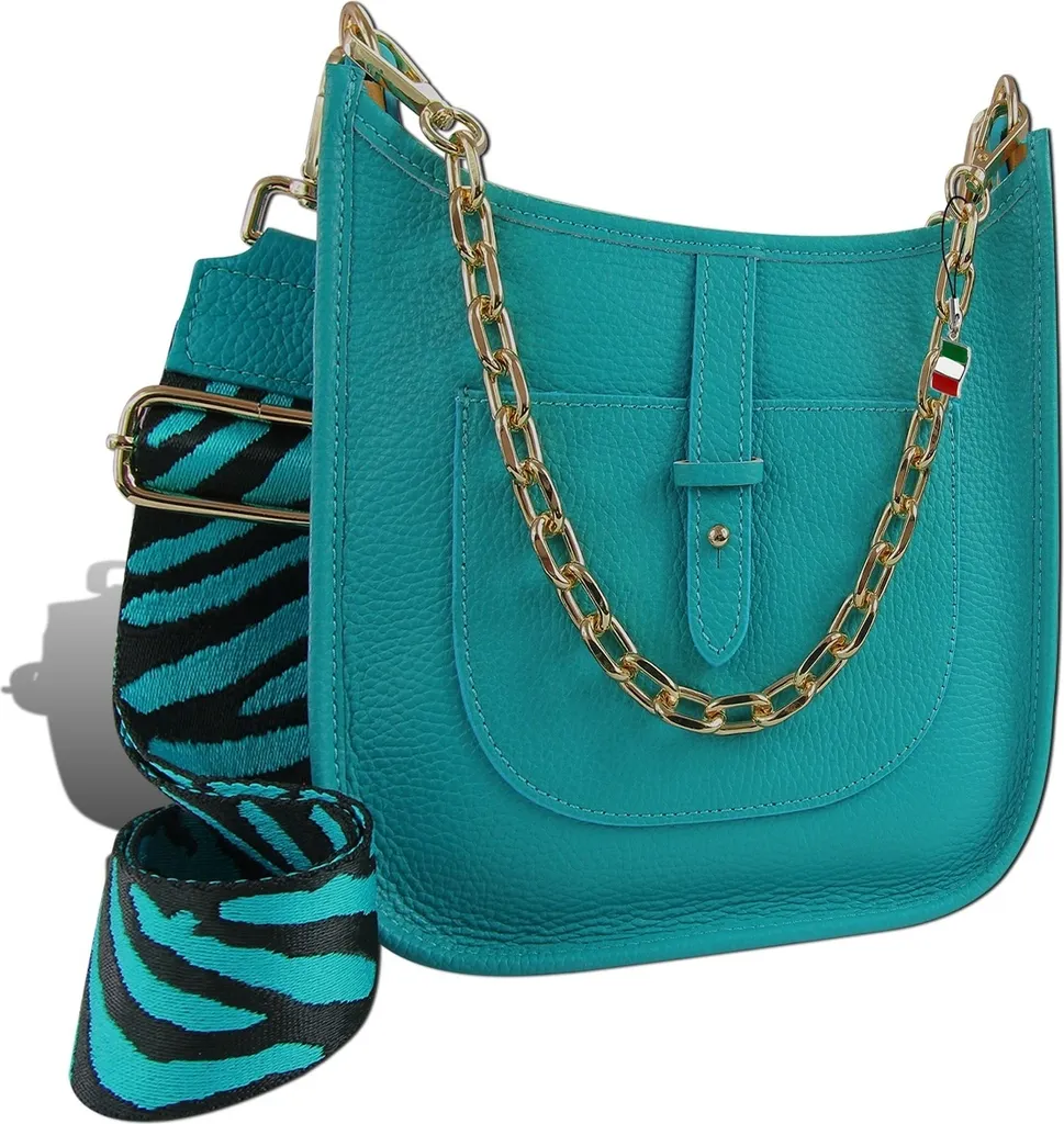 Sac à main cuir turquoise Florence D2OTF158T format ville élégant