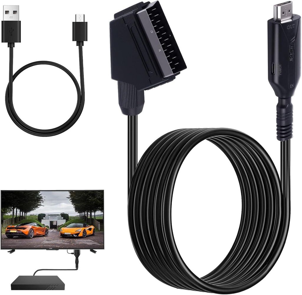 Scart auf zu HDMI Konverter Kabel Video Audio Adapter Produktbild 
