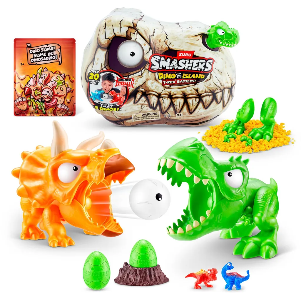 Smashers T-Rex Battles Set de Jeu avec Figurines de Combat à Collectionner