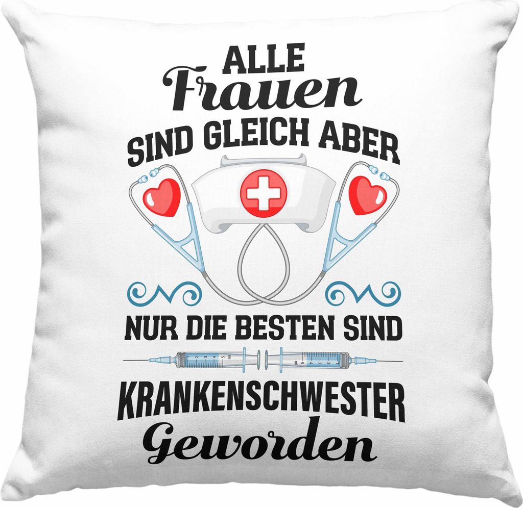 Trendation - Krankenschwester Deko-Kissen mit Füllung 40x40 Geschenk Propofol Spritze Geschenk Krankenschwestern Deko-Kissen mit Füllung 40x40 (R...