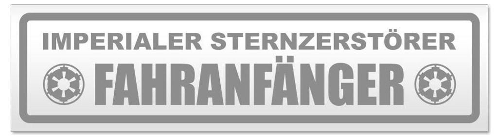 Kiwistar - Autoaufkleber - Grau - 30 x 8 cm - Fahranfänger Imperialer Sternzerstörer - Hinweis Aufkleber Sticker für Auto, Kfz, Fahrrad, PKW, LKW