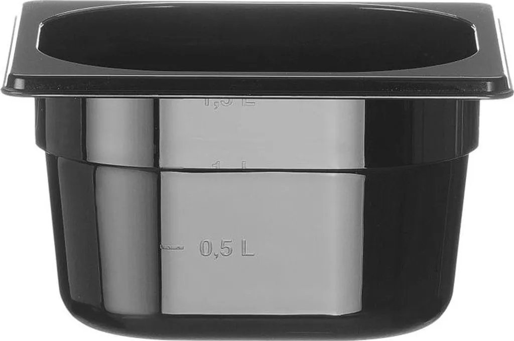 HENDI Contenitore GN 1/6 Nero 1,6L Profi Line - Robusto per Chef