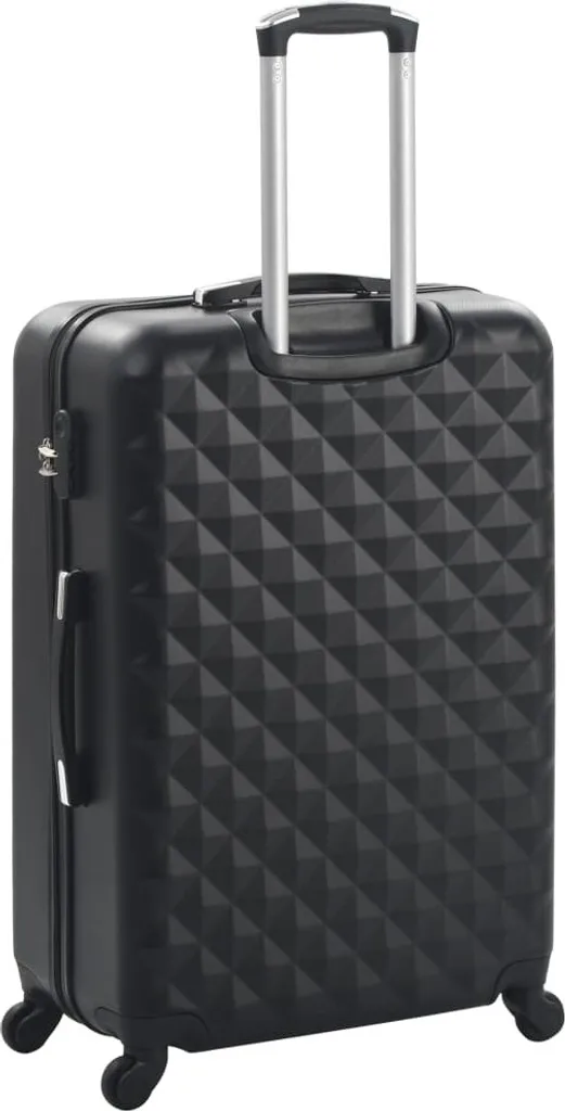 Set de valises rigides 3 pièces noir avec roulettes multidirectionnelles - 3