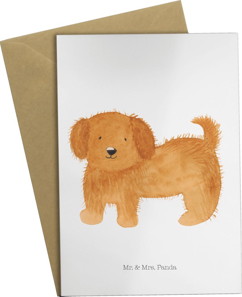 Mr. & Mrs. Panda Grußkarte Hund Flauschig - Weiß - Geschenk, einladungskarten, hochzeitskarten, Beileidskarte, Sprüche, Hunde, Hundeliebe, weihn...