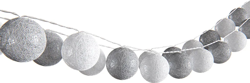 Vicco Catena Luci LED per Cameretta - 310cm Grigio Bianco a Batteria