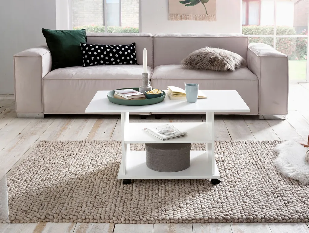 Table basse WL5.738 blanche à plateau rotatif 95cm finition laquée - 5
