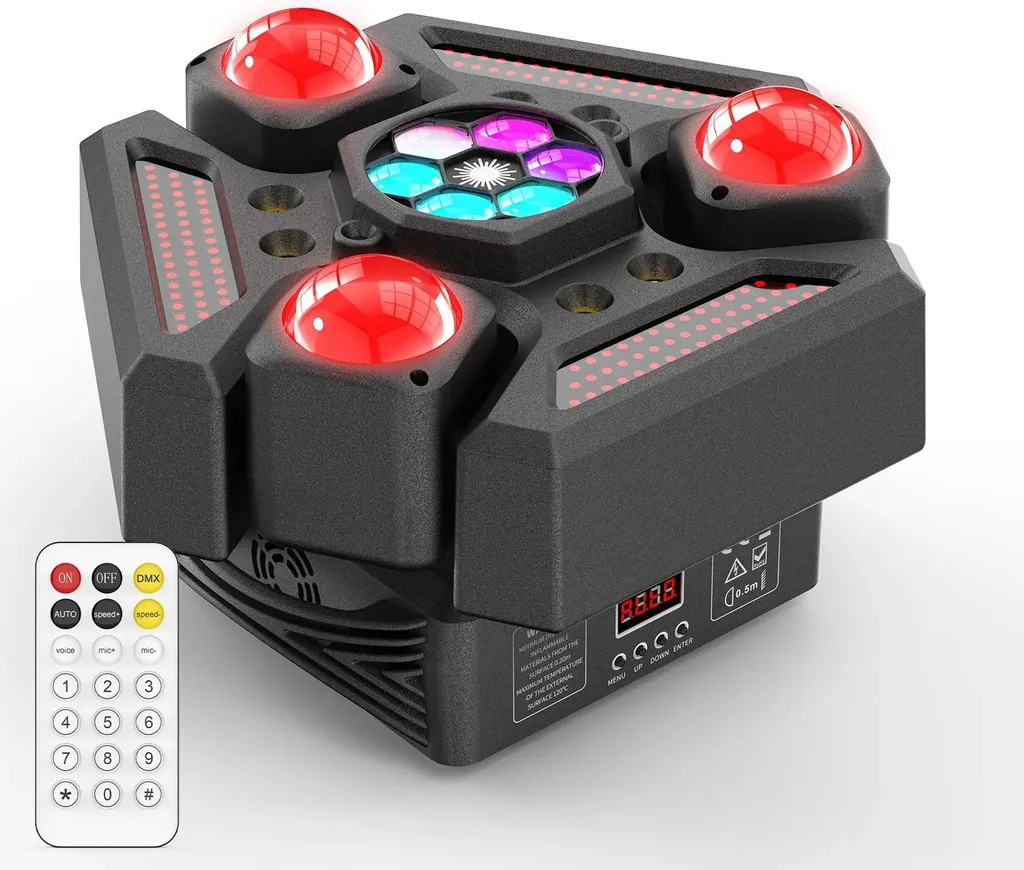 Lyre LED Spider 180W avec tête mobile 3 bras RGBW et effet Bee Eye