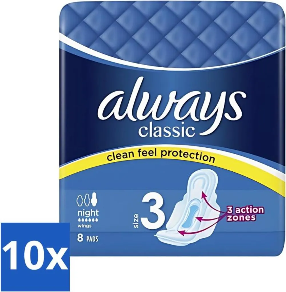 Always Classic Notte Taglia 3: Protezione Esagerata Clean Feel - 80pz