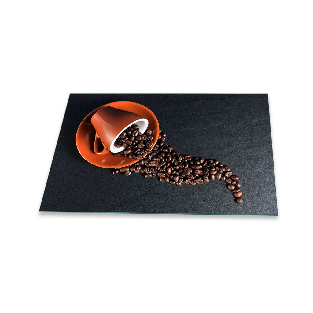 Herdabdeckplatte Glaskeramik 1 Teilig 80x52 Kaffe Braun Abdeckung Glas Spritzschutz