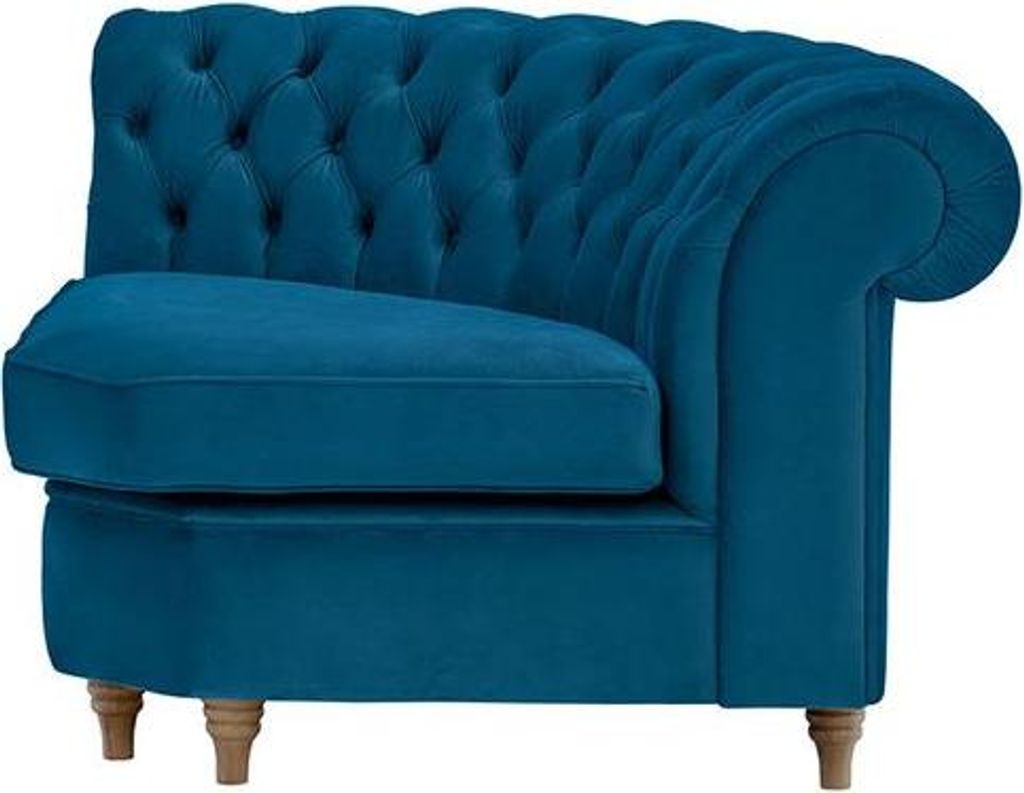 Chesterfield Modul - Eckmodul, abgerundet-Velluto-11-wax-black