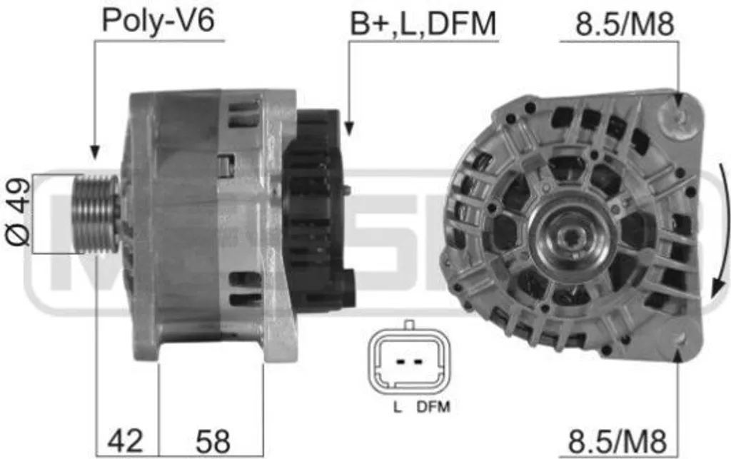 Alternateur renforcé ERA 210390A compatible Nissan Primastar et Movano X70