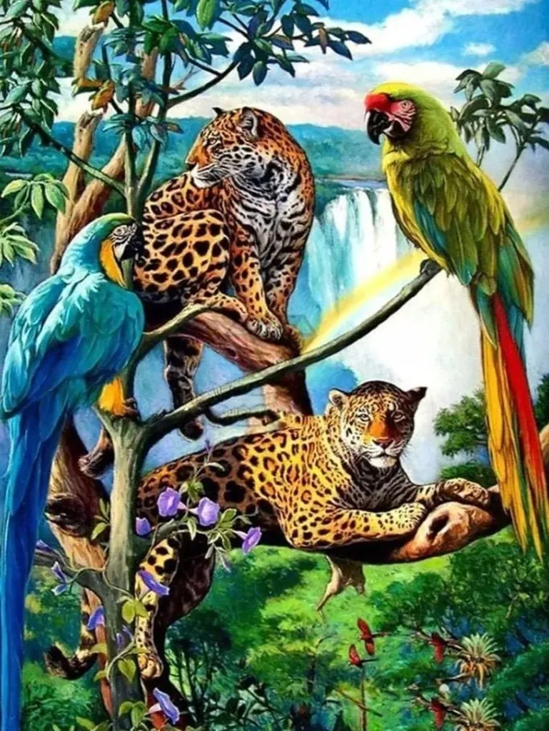 Kit DIY Diamond Painting Animaux 40x30 cm Anti-Stress Loisir Créatif