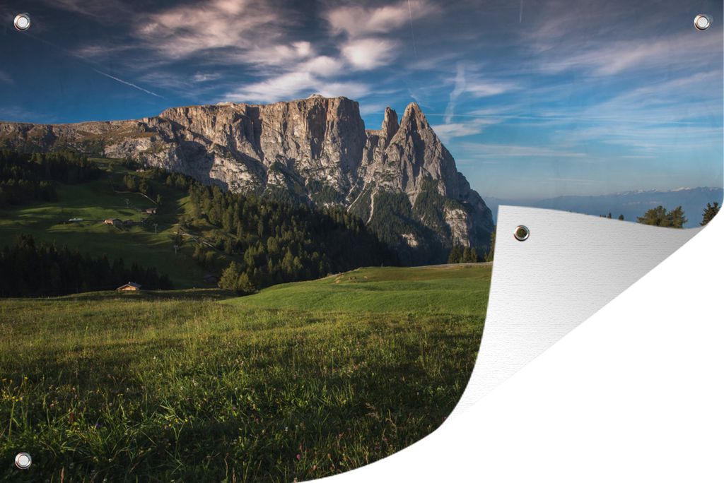 MuchoWow 60x40 cm Outdoor-Poster Gartendeko Sichtschutz Garten Poster für den Garten Die Berge der Seiser Alm in Norditalien