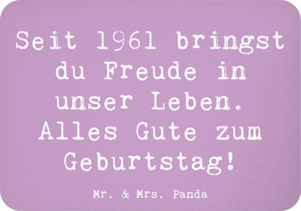 Mr. & Mrs. Panda magnet Spruch 1961 Geburtstag - Lavendeltraum - Geschenk, spruchmagnet, Kühlschrankmagnet, schätzen, Alter, rechteckmagnet, Happ...