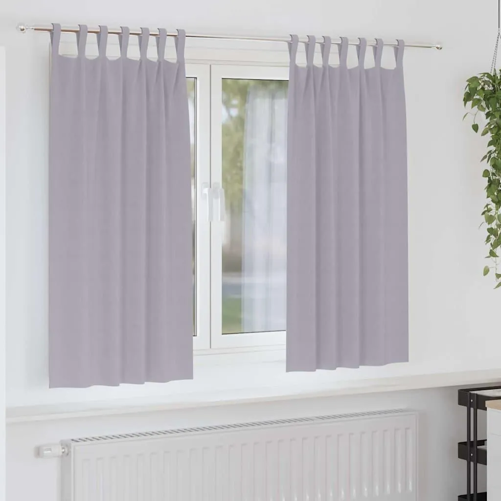 Tende oscuranti a tinta unita con drappeggi in poliestere grigio metallo - Tende e tendaggi DE8960282 1pacco