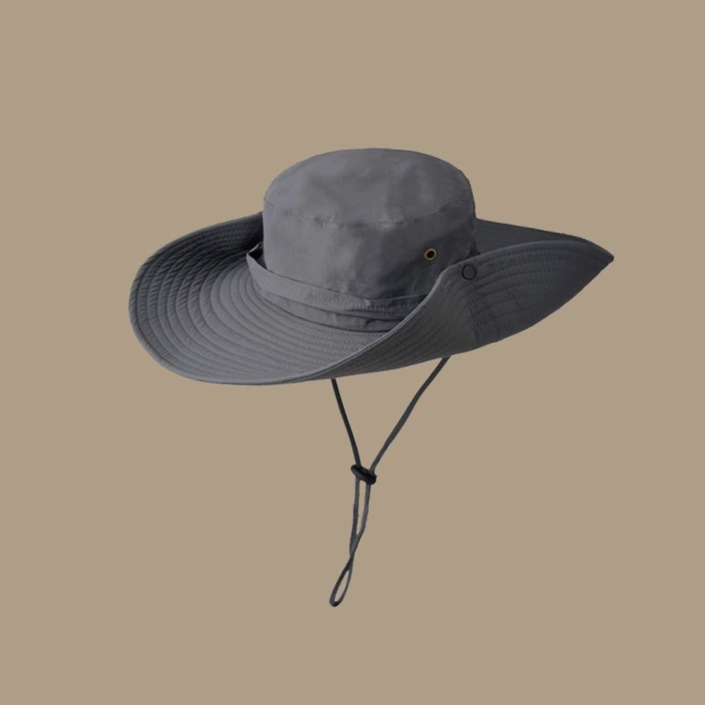 Sonnenhut Faltbar Bucket Hat Outdoor Wasserdicht Fischerhut Sonne Fischerhüte für Damen und Herren, Grau