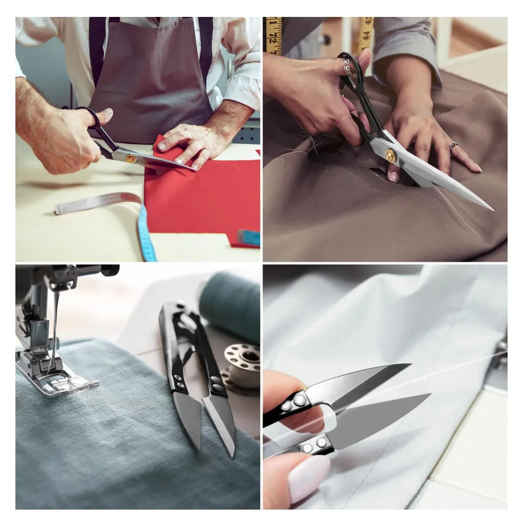 Ciseaux de Tailleur Professionnels Textiles avec Coupe-fil de Précision