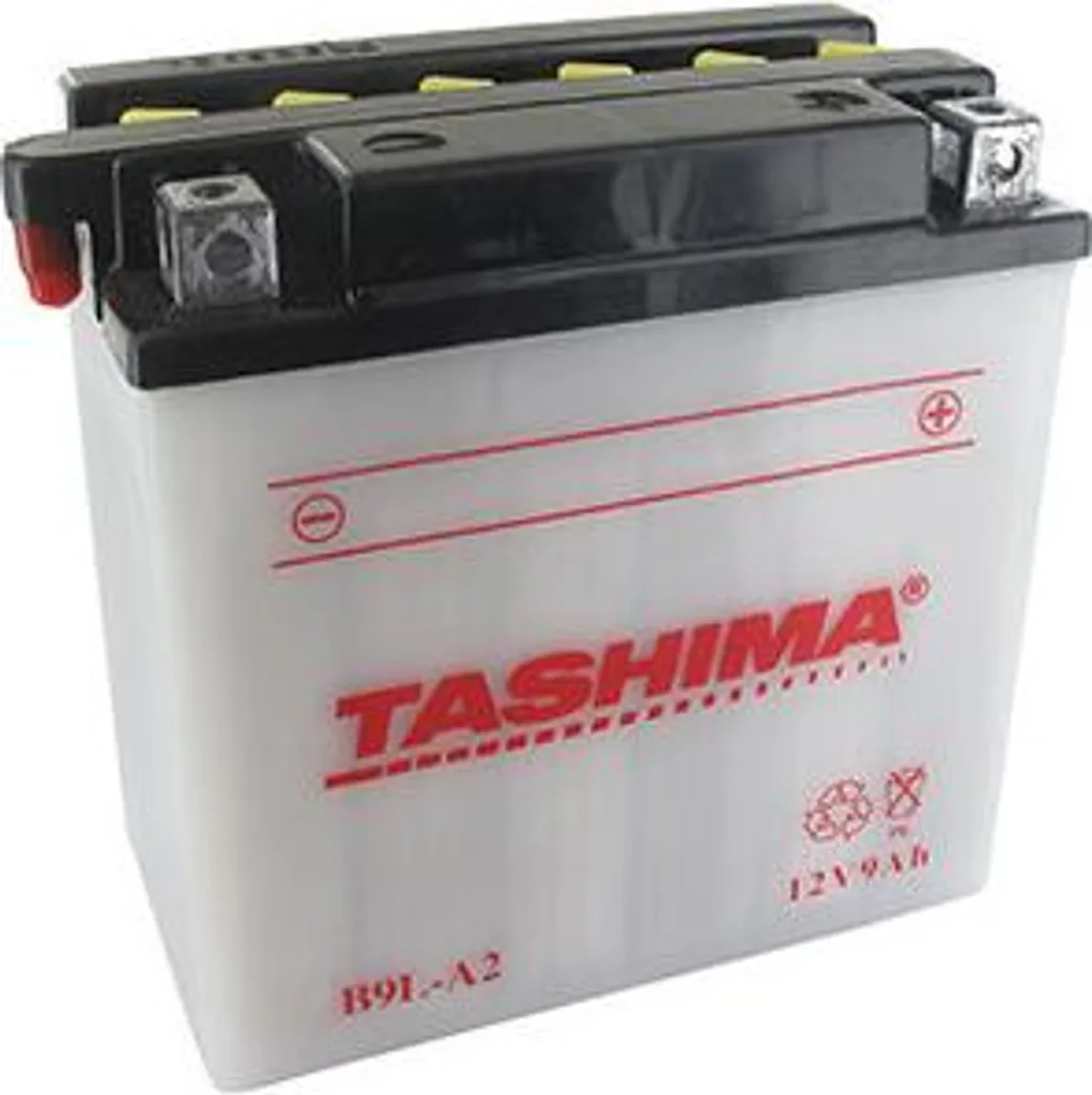 Batterie 12V 9Ah pour Démarrage Moto et Quad Tashima avec Acide Fourni