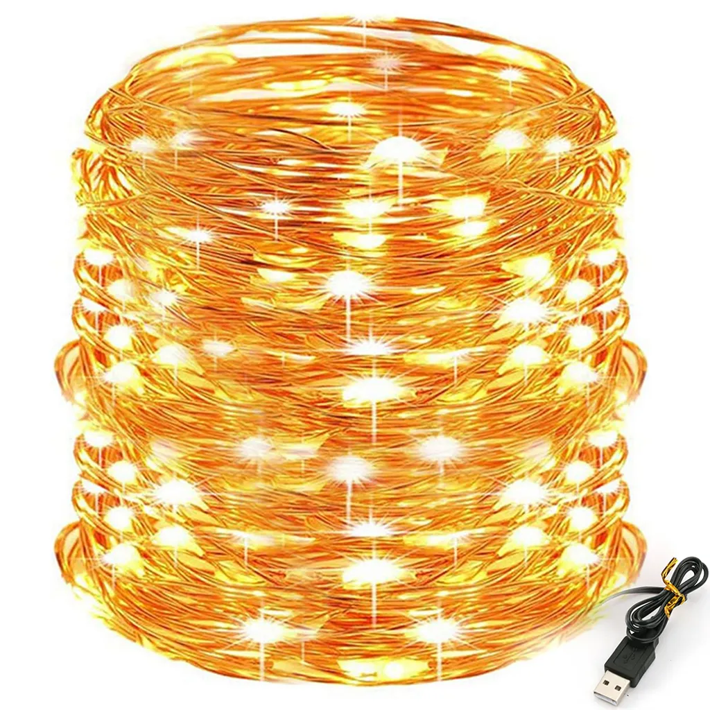 Offerta Luci Natale 10M LED USB - Filo Rame Alta Qualità Bianco Caldo