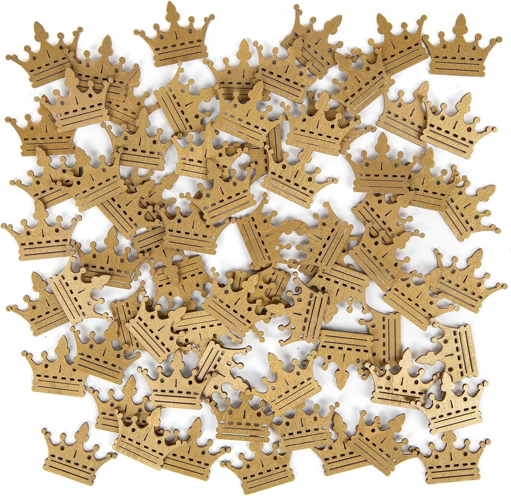 Déco Table Festivités : 70 Petites Mini-Couronnes Bois Doré 4cm