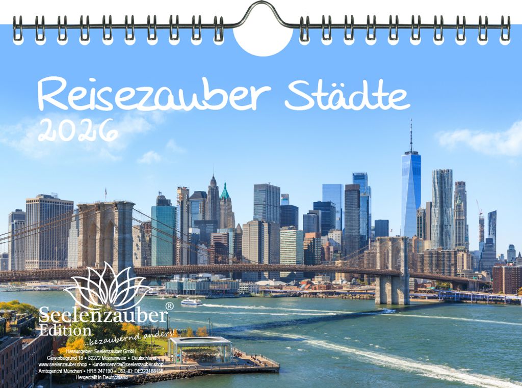 Städtezauber DIN A5 Kalender für 2026 Städte - Seelenzauber