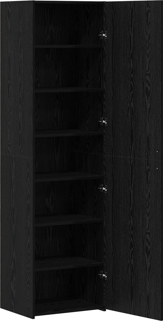 vidaXL Highboard 2 pcs Schwarz Eichen-Optik 50 x 42,5 x 185 cm