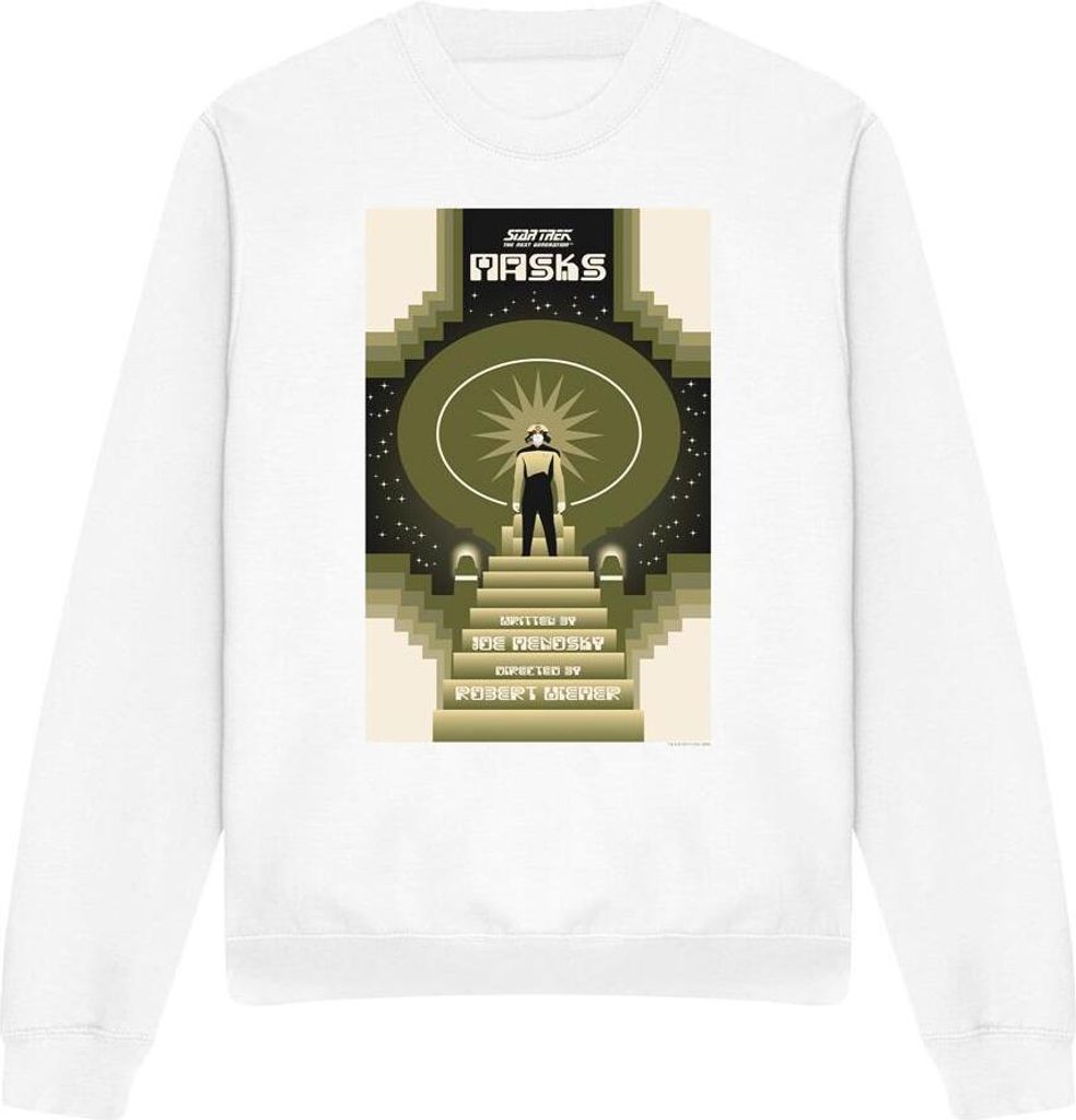 Star Trek - "The Next Generation Season 7 Episode 17" Sweatshirt für Herren/Damen Uni TV12008 (S) (Weiß)