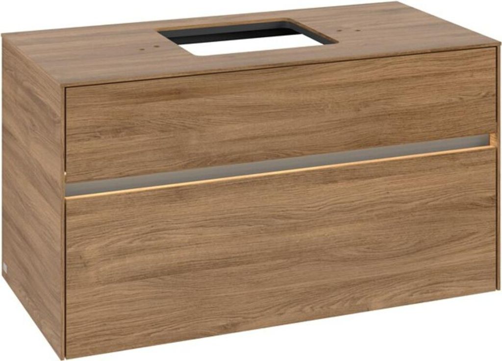 V&B Waschtischunterschrank Collaro 100x54,8x50cm, WT mi, LED 7,3 W, Kan Oa
