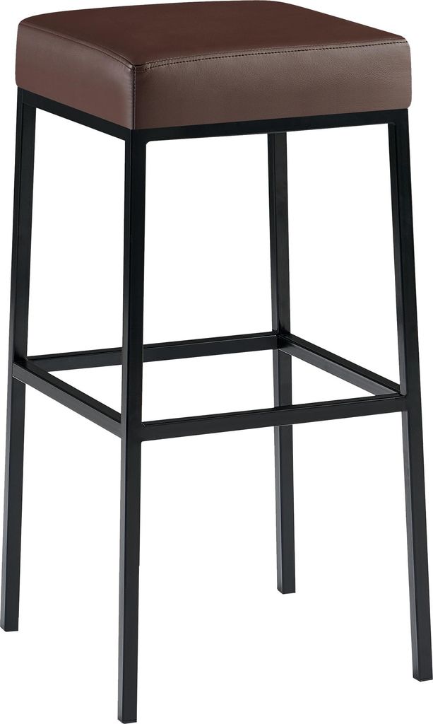 Barhocker BIDAN - Kunstleder Braun 37x37x78 cm | Barstuhl Mit Lehne Tresenhocker Tresenstuhl Kneipenhocker Kneipenstuhl