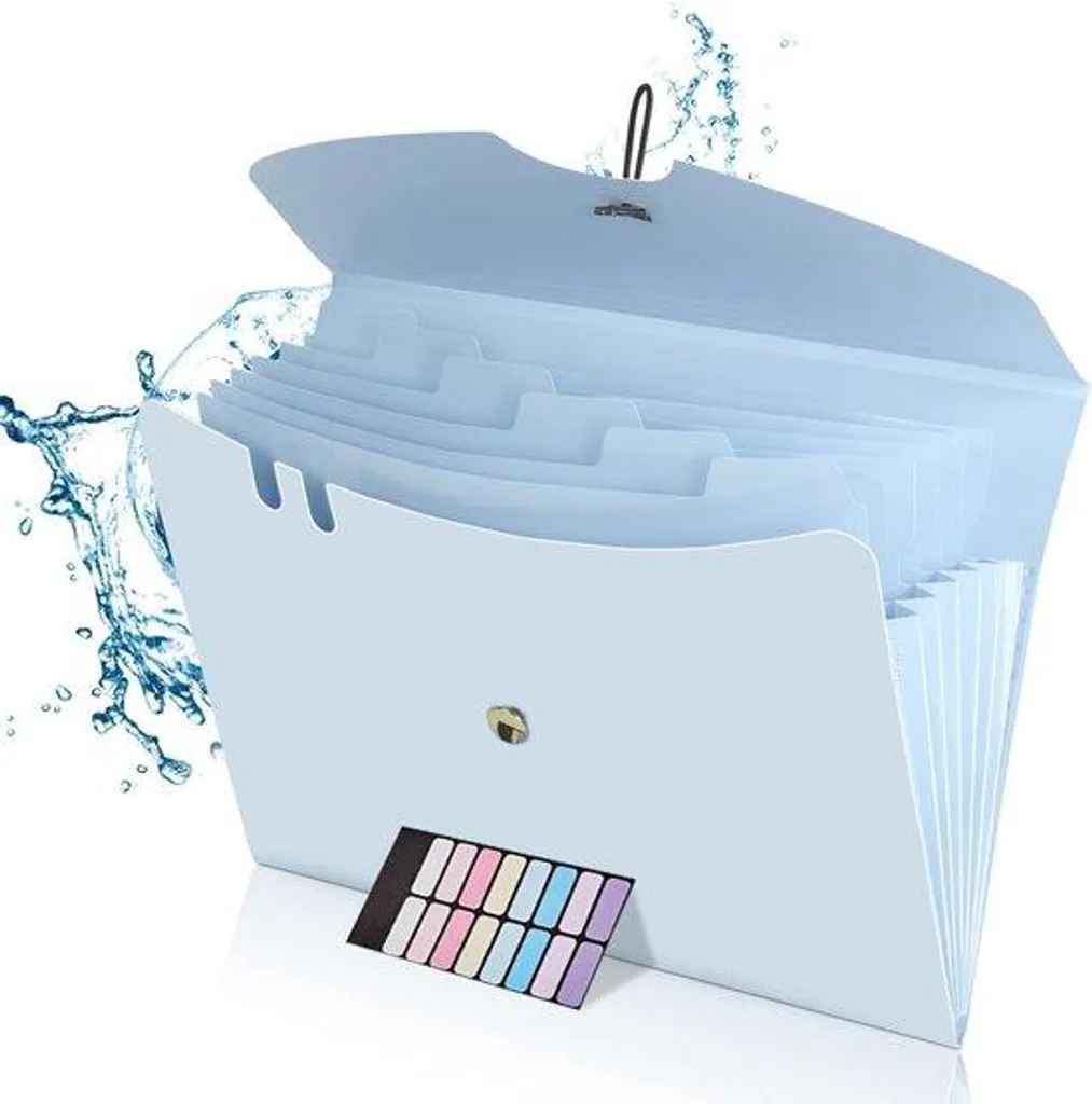 Porte-documents bleu 7 compartiments pour classer vos cours et factures