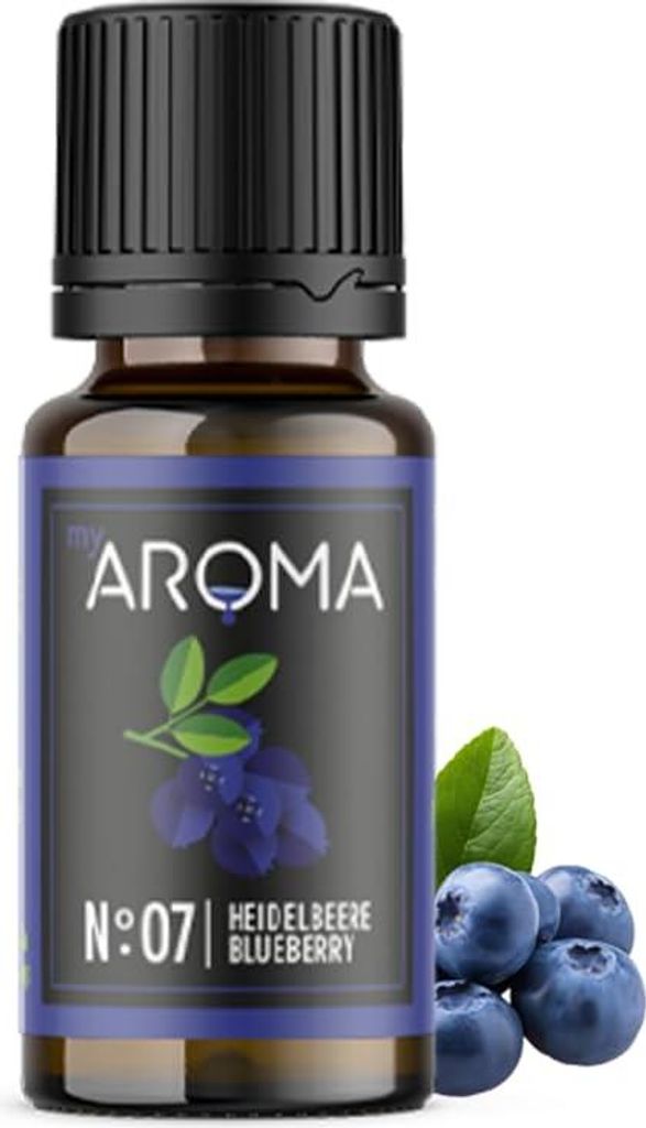 myAROMA flavour drops – Heidelbeere 10ml, zuckerfrei, kalorienfrei & vegan, ohne künstliche Farbstoffe für Backen und Getränke, Nr. 07