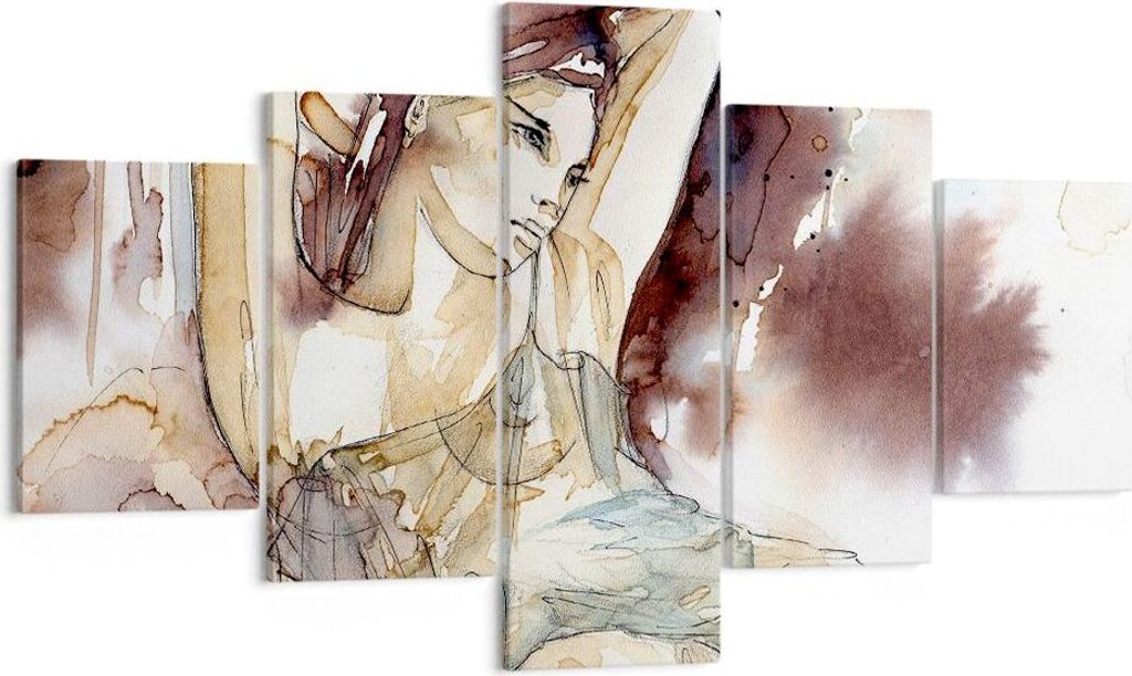Bild auf Leinwand - Leinwandbild - Frau Modell - 125x70cm - Wand Bild - Wanddeko - Wandbilder - Leinwanddruck - Bilder - Kunstdruck - Wanddekoratio...