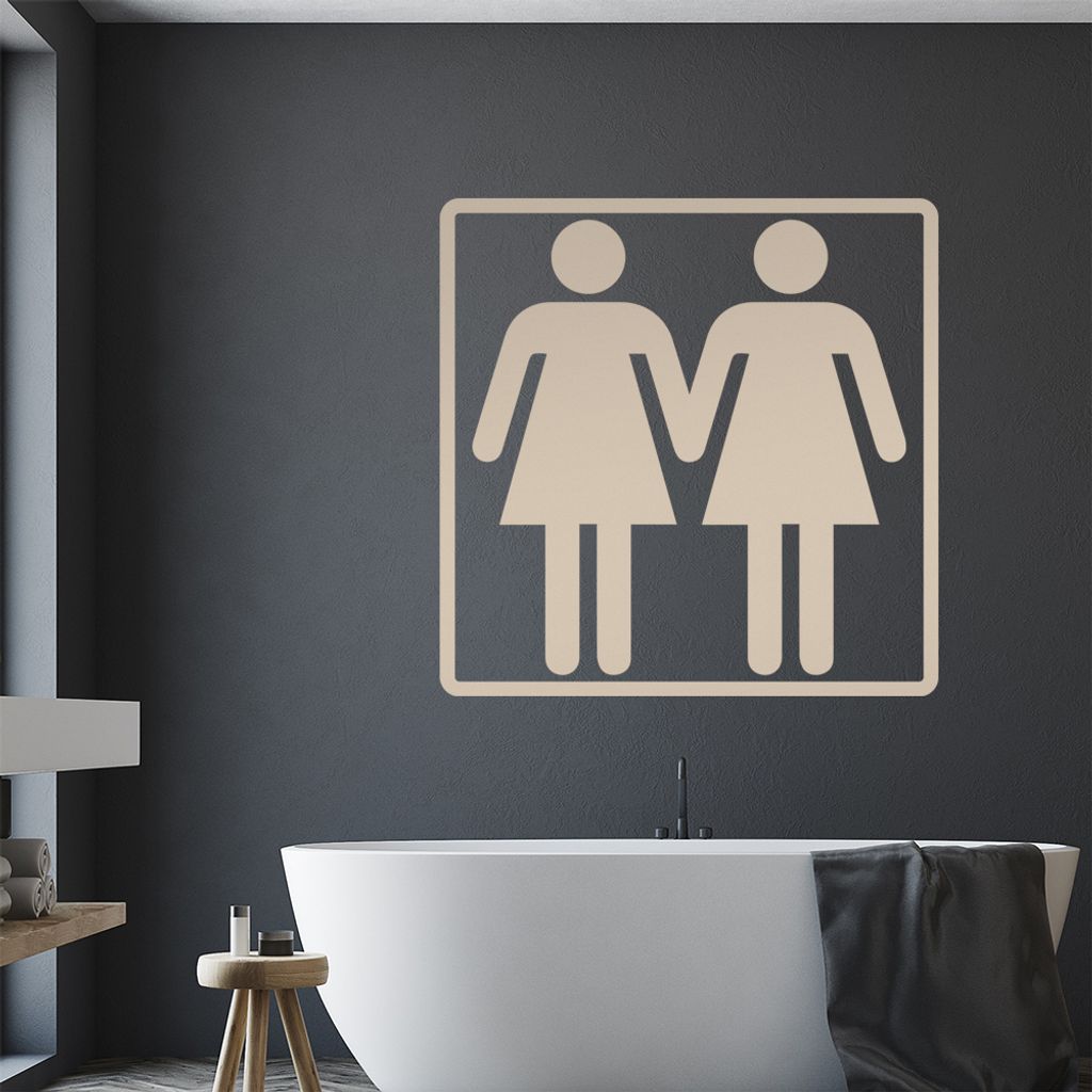 Frau und Frau Wandtattoo in 6 Größen - Wandaufkleber Wall Sticker - Dekoration, Küche, Wohnzimmer, Schlafzimmer, Badezimmer