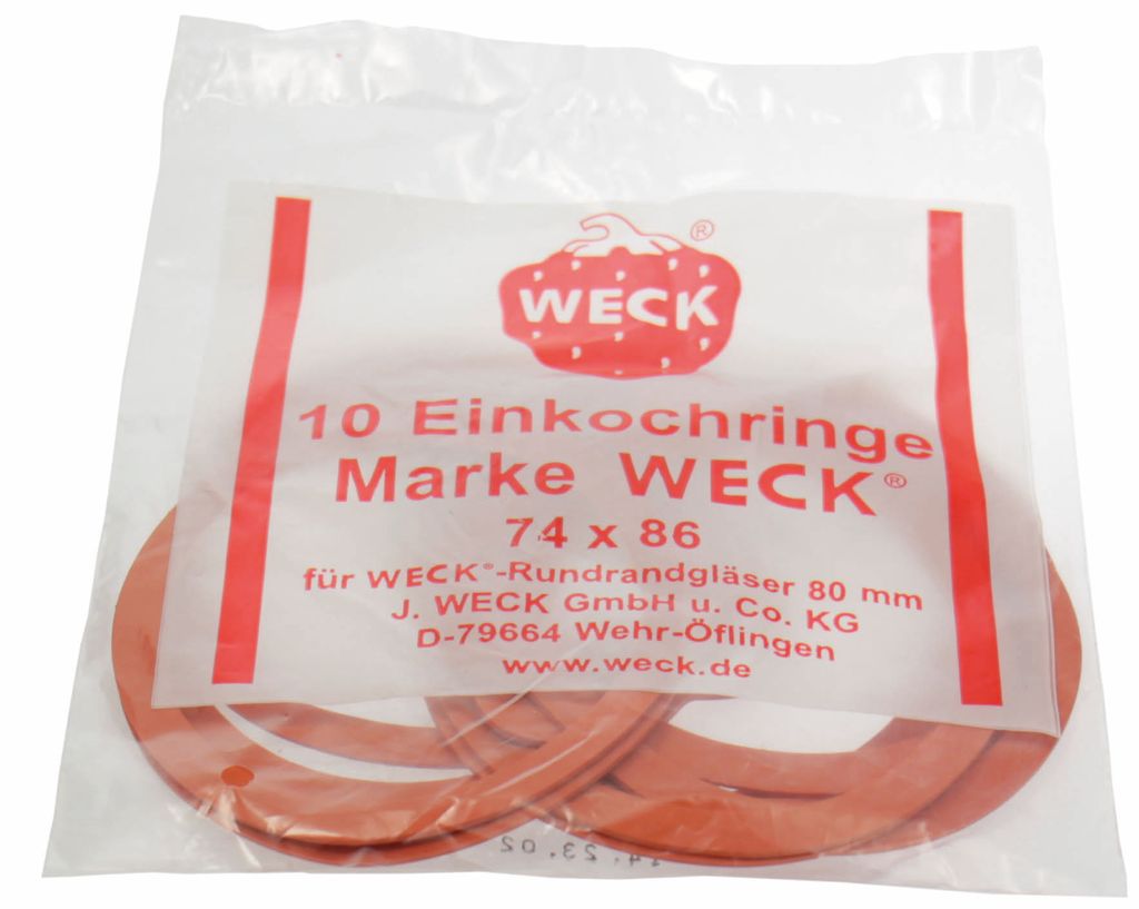 Weck Einkochringe 074/86 10 Stück Gummis für Weckgläser Produktbild 